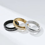 Bague Tournante Anti-Stress avec Zircon