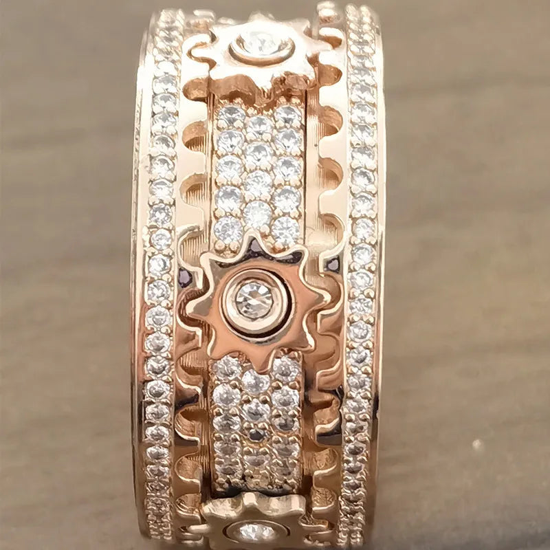 Bague Tournante "les Rouages du Temps" Anti-Stress