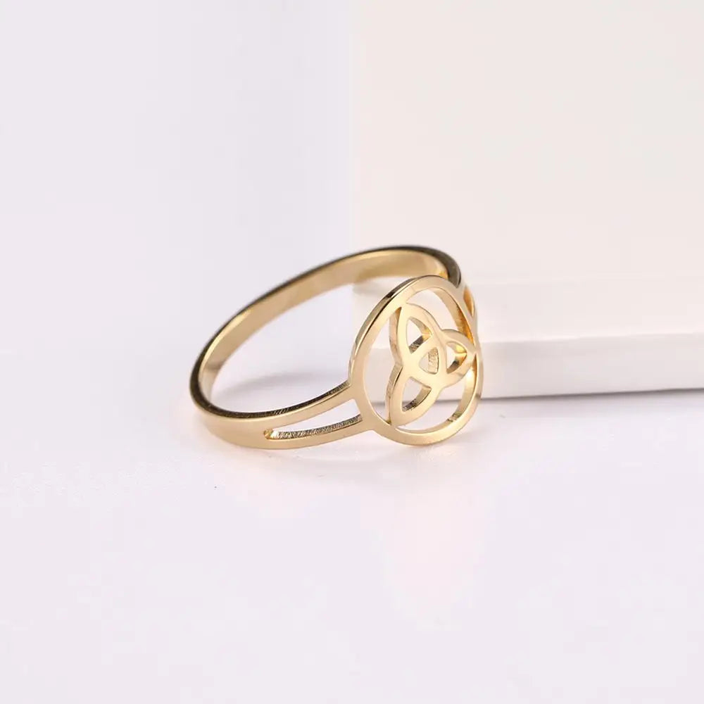 Bague Triquetra Noeud de la Trinité Irlandais or