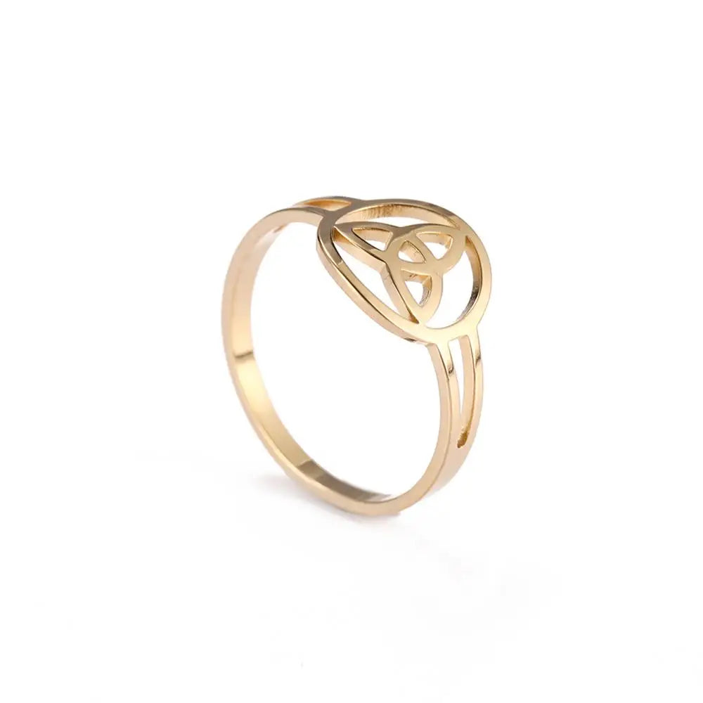 Bague Triquetra Noeud de la Trinité Irlandais or