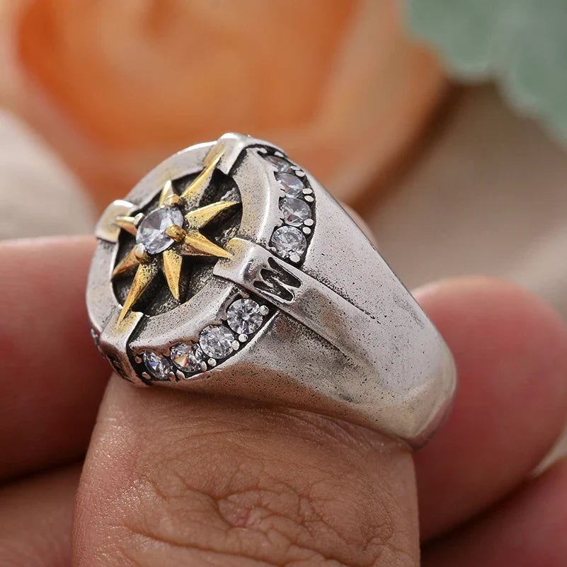 Bague Vintage Boussole Rose des Vents