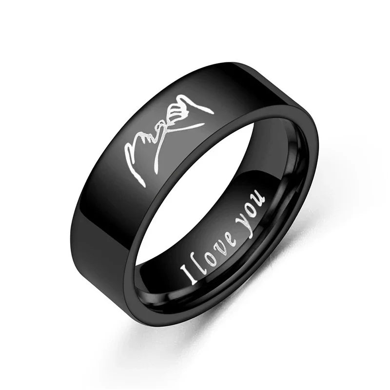 カップル向けリング「Love」 アルジェントまたはブラック ブラック