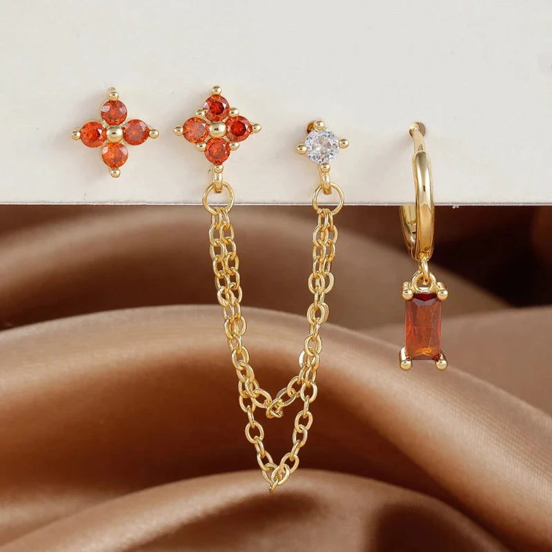 Boucles d'Oreilles avec Zircon Pierre de Naissance