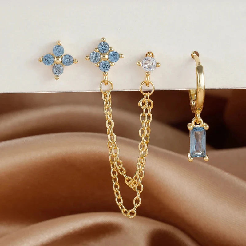 Boucles d'Oreilles avec Zircon Pierre de Naissance