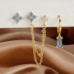 Boucles d'Oreilles avec Zircon Pierre de Naissance