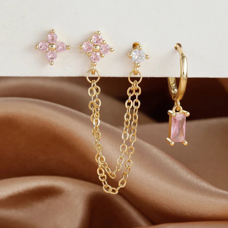 Boucles d'Oreilles avec Zircon Pierre de Naissance