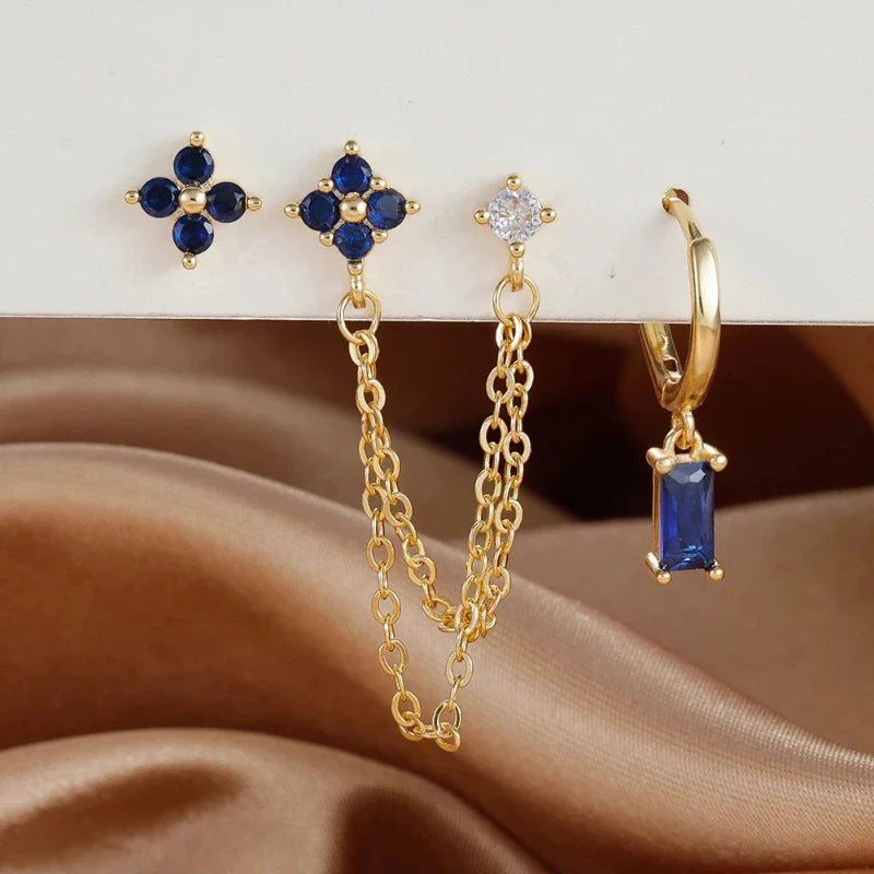 Boucles d'Oreilles avec Zircon Pierre de Naissance