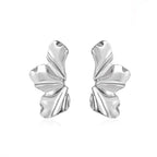 Boucles d'Oreilles Clou Demi-Fleur argent