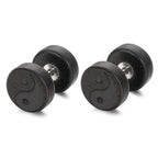 Boucles d'Oreilles Clou en Bois Yin Yang noir