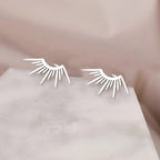 Boucles d'Oreilles Clou en Demi-Cercle Soleil argent