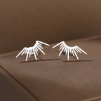 Boucles d'Oreilles Clou en Demi-Cercle Soleil argent