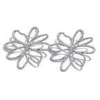 Boucles d'Oreilles Clou Fleurs Asymétriques argent