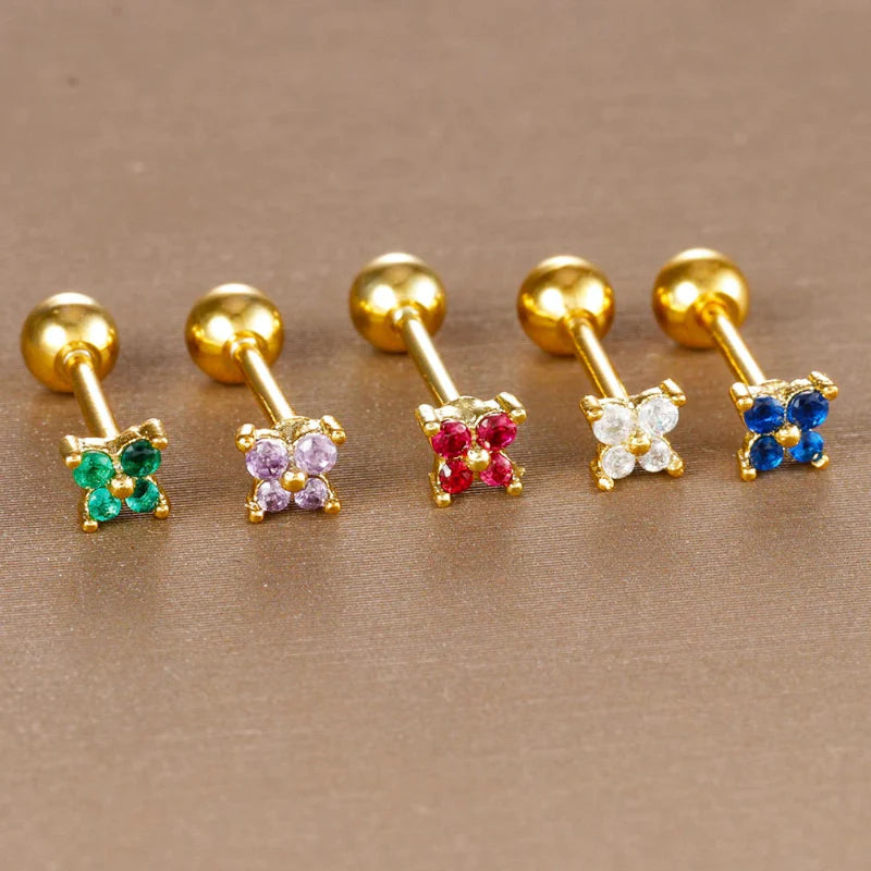 Boucles d'Oreilles Clou Pierre de Naissance