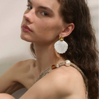 Boucles d'oreilles couleur nacre coquillage et étoile de mer