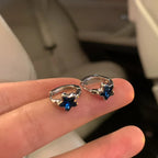 ブルー スター フープピアス