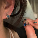 ブルー スター フープピアス