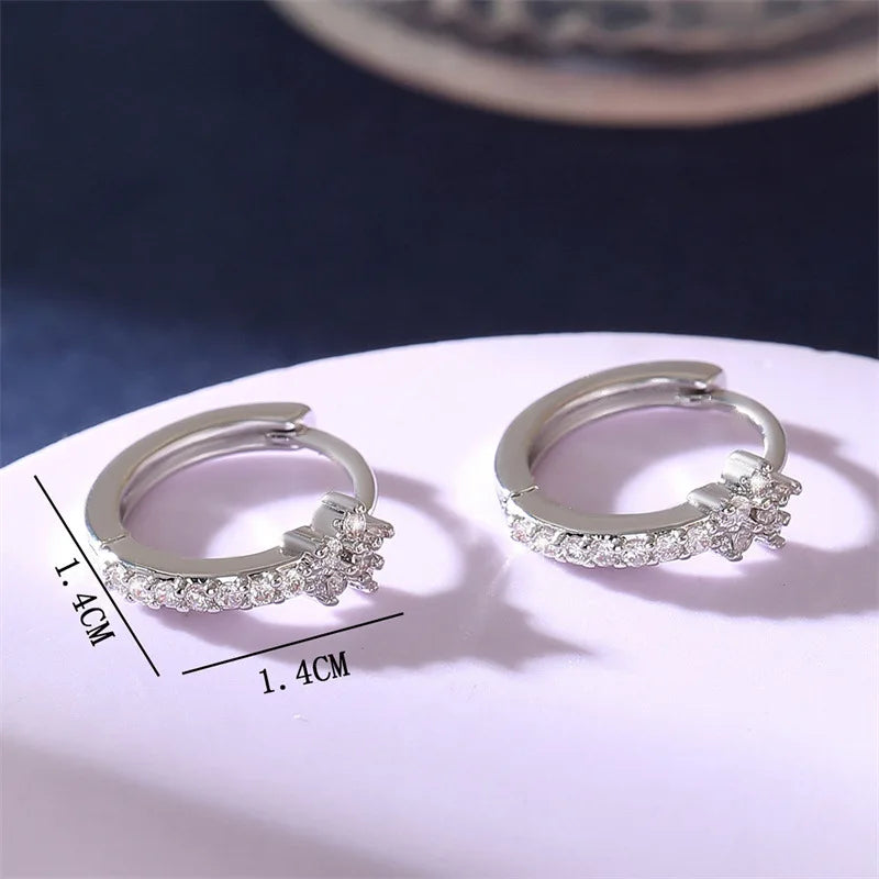ジルコニア スター フープピアス