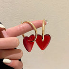 レディース ハート ゴールド フープピアス