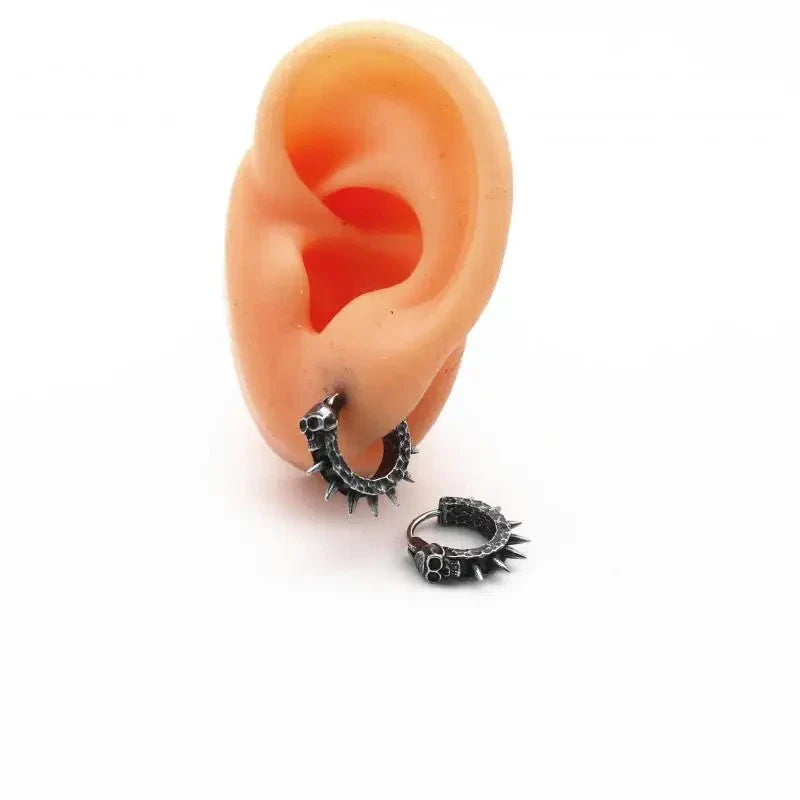 ゴシック スカル フープピアス