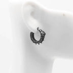 ゴシック スカル フープピアス