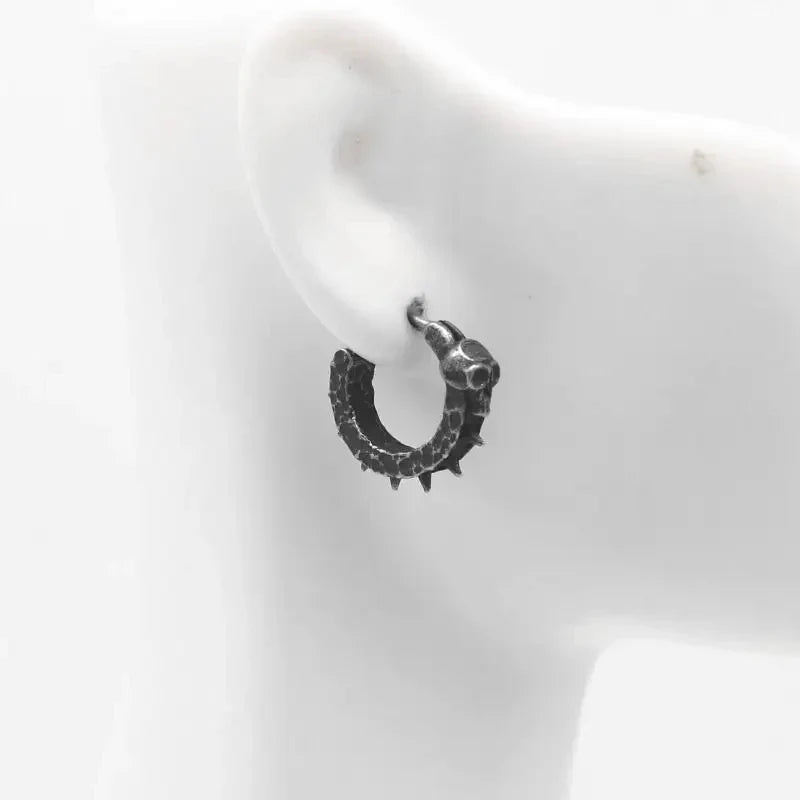 Boucles d'Oreilles Créoles Gothiques Tête de Mort