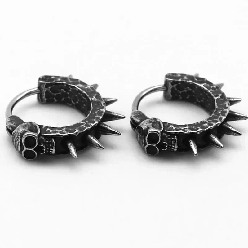 ゴシック スカル フープピアス