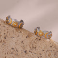 Boucles d'Oreilles Créoles Rétros Soleil argent