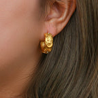 Boucles d'Oreilles Créoles Rétros Soleil or