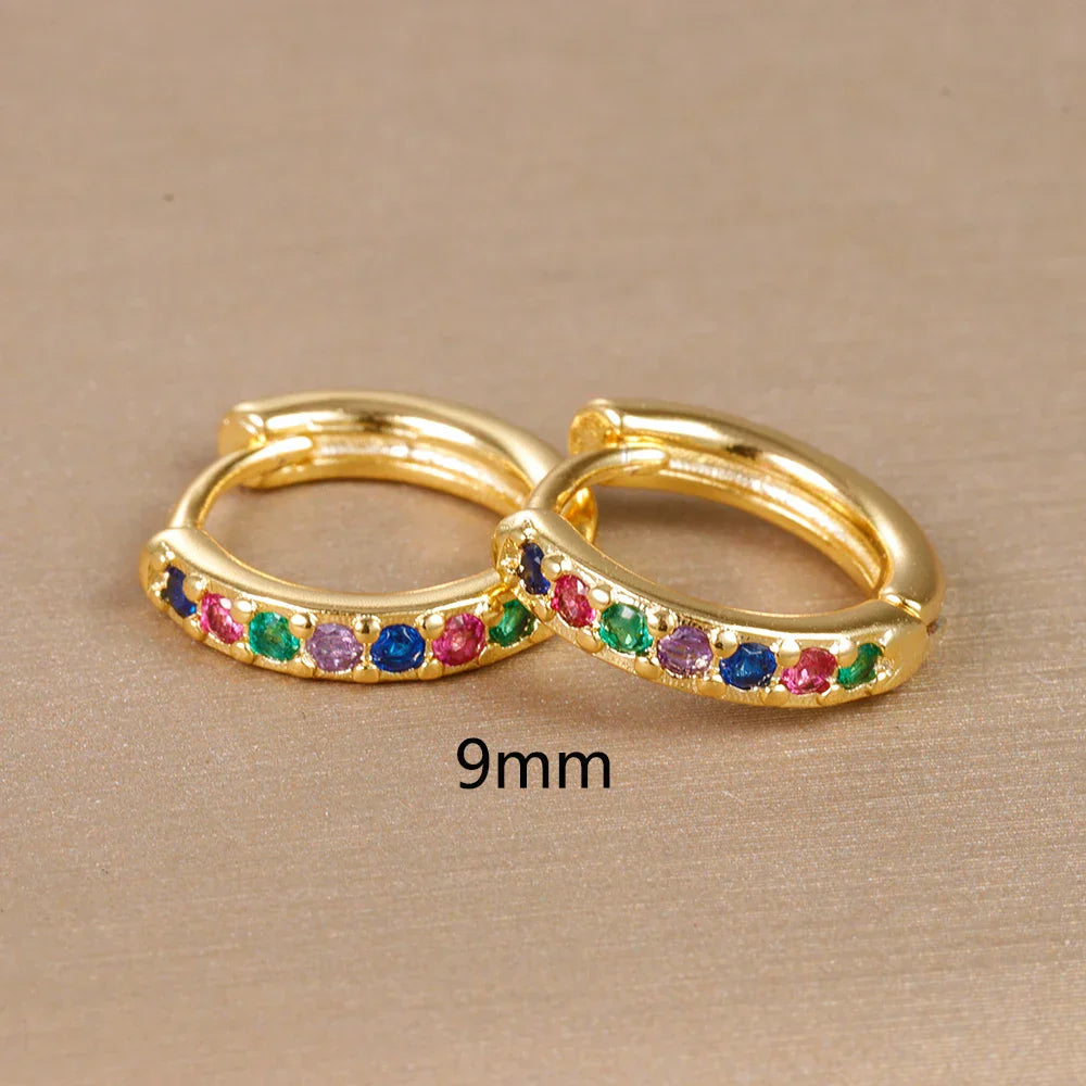Boucles d'oreilles femme arc-en-ciel or