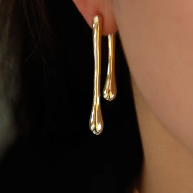 Boucles d'Oreilles Clou Fine Goutte d'Eau or