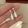 Boucles d'Oreilles Clou Goutte d'Eau en Zircon Blanc