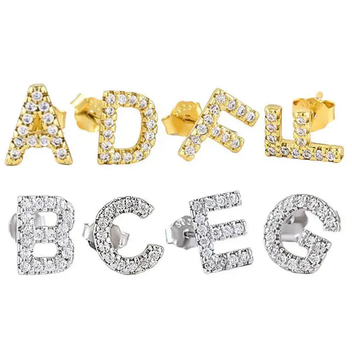 Boucles d'oreilles initiale argent b