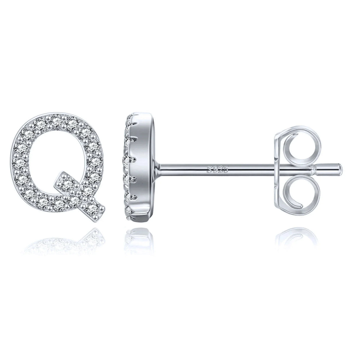 Boucles d'oreilles initiale argent q