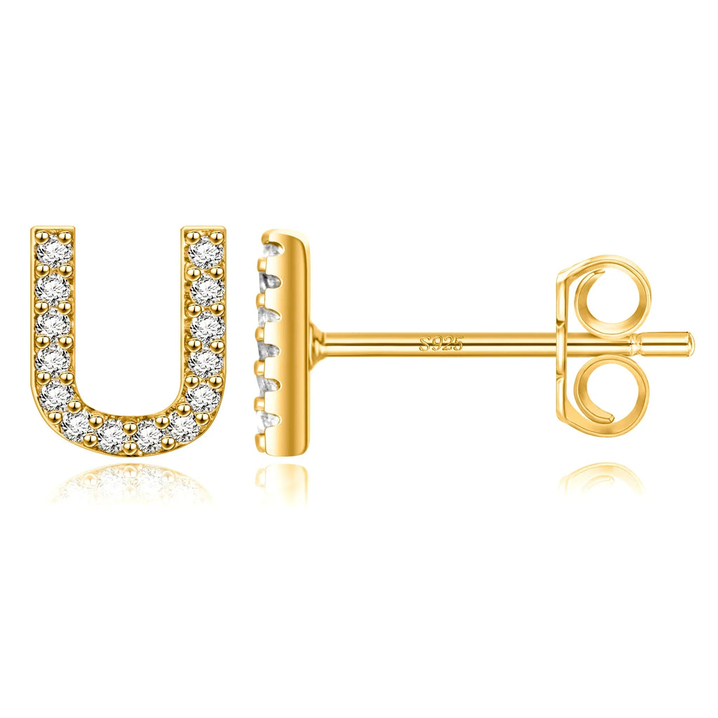 Boucles d'oreilles initiale or u