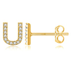 Boucles d'oreilles initiale or u