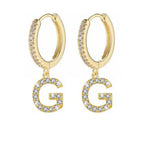 イニシャル付きフープピアス レディース g