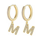 イニシャル付きフープピアス レディース m