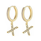 イニシャル付きフープピアス レディース x