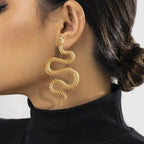 Boucles D'Oreilles Longues Serpent or