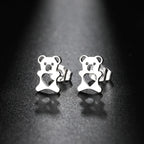 かわいいクマのピアス シルバー