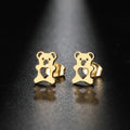 かわいいクマのピアス ゴールド