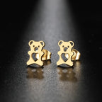 かわいいクマのピアス ゴールド