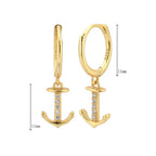 Boucles d'oreilles pendantes ancre
