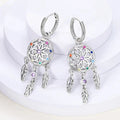 Boucles d'Oreilles Pendantes Attrape-Rêve avec Zircon