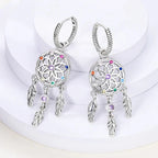 Boucles d'Oreilles Pendantes Attrape-Rêve avec Zircon