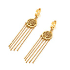 Boucles d'Oreilles Pendantes avec Arbre de Vie or