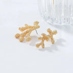Boucles d'Oreilles Pendantes Corail Doré ou Argenté or
