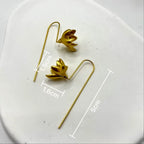Boucles d'Oreilles Pendantes Fleur de Magnolia