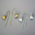 Boucles d'Oreilles Pendantes Fleur de Magnolia argent