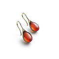 Boucles d'Oreilles Pendantes Goutte d'Eau de Couleur or et rouge